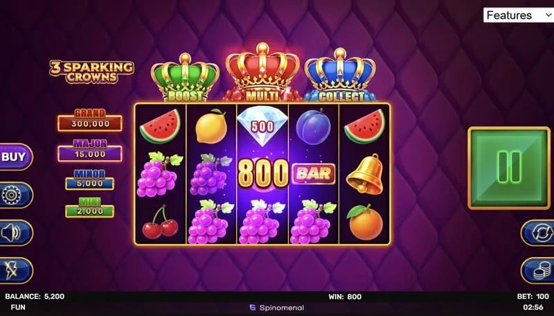 3 Sparking Crowns საბაზისო თამაშის მოგება