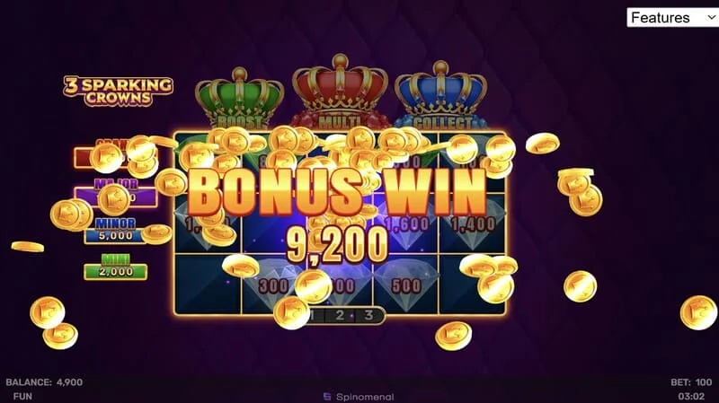 3 Sparking Crowns ბონუს მოგება